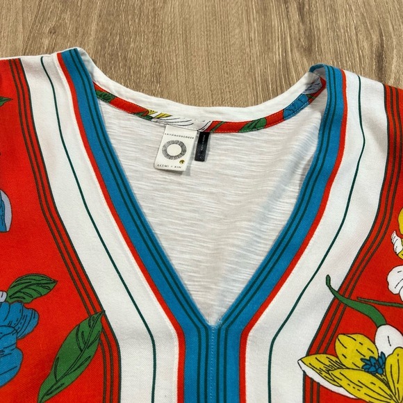 Akemi + Kin Anthropologie Size Small Boho Indie Floral Cottage Artsy Earth Shirt - Picture 12 of 12